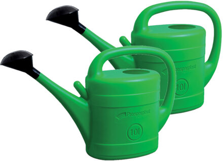 Prosperplast Gieter met broeskop - Set van 2x stuks - groen - kunststof - 10 liter