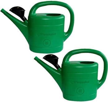Prosperplast Gieter met broeskop - Set van 2x stuks - groen - kunststof - 8 liter