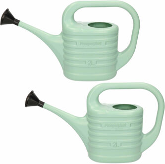 Prosperplast Gieter met broeskop - Set van 2x stuks - mintgroen - kunststof - 2 liter