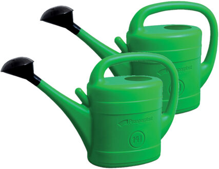 Prosperplast Gieter - Set van 2x stuks - groen - kunststof - broeskop - 14 liter