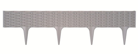 Prosperplast Graskant/tuin rand/kantopsluiting - 3x stuks - grijs - totale lengte 11,7 meter - borderrand