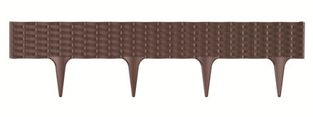 Prosperplast Graskant/tuin rand/kantopsluiting - 4x stuks - bruin - totale lengte 15,6 meter - borderrand