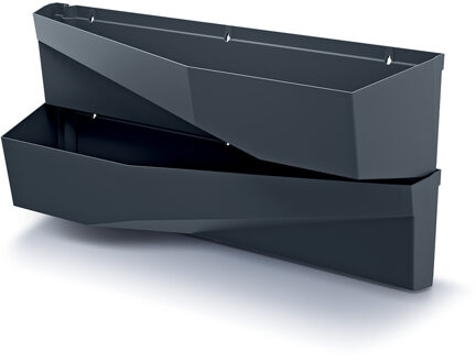 Prosperplast Hangende Plantenbakken - set van 2x - kunststof - verticale tuin - L78 x B19 x H35 cm