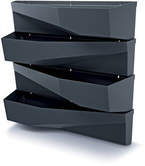 Prosperplast Hangende Plantenbakken - set van 6x - kunststof - verticale tuin - L78 x B19 x H35 cm