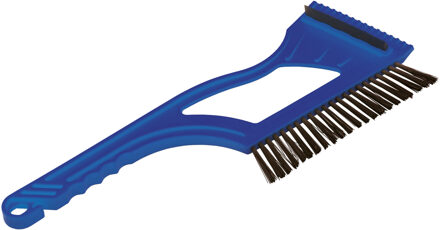 Prosperplast IJskrabber 2 in 1 - met rubberen trekker en borstel - raamkrabber - blauw - kunststof - 9 x 40 cm