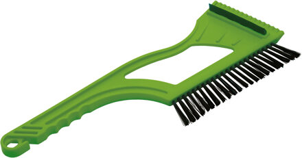 Prosperplast IJskrabber 2 in 1 - met rubberen trekker en borstel - raamkrabber - groen - kunststof - 12 x 40 cm