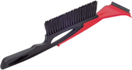 Prosperplast IJskrabber 2 in 1 - met rubberen trekker en borstel - raamkrabber - rood - kunststof - 9 x 40 cm