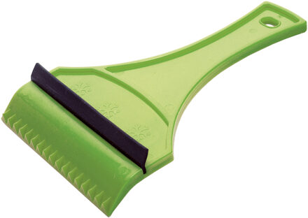 Prosperplast IJskrabber - autoraam krabber - rubber trekker - Groen - Kunststof - 12 x 18 cm - Ruitenkrabber