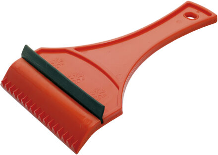 Prosperplast IJskrabber - autoraam krabber - rubber trekker - Rood - Kunststof - 12 x 18 cm - Ruitenkrabber