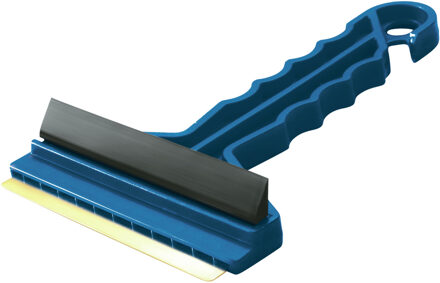 Prosperplast IJskrabber/raamkrabber blauw kunststof met koper blad en rubberen trekker 9 x 16 cm - IJskrabbers
