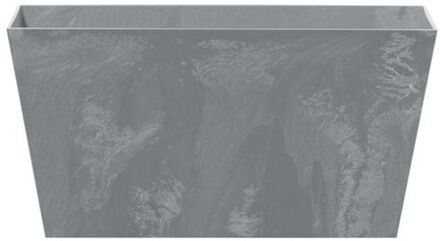 Prosperplast Kunststof bloembak/plantenbak rechthoek betonlook 60 x 30 cm grijs - Plantenbakken