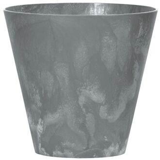 Prosperplast Kunststof bloempot/plantenpot betonlook 20 cm grijs - Plantenpotten