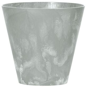 Prosperplast Kunststof bloempot/plantenpot betonlook 20 cm licht grijs - Plantenpotten