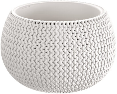 Prosperplast Kunststof bloempot/plantenpot Splofy - wit - D19 x H20 cm - 4 liter - rond - buiten/tuin potten