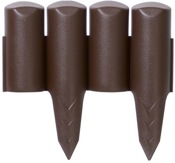 Prosperplast Kunststof graskant/tuin rand/kantopsluiting bruin totale lengte 2,5 meter