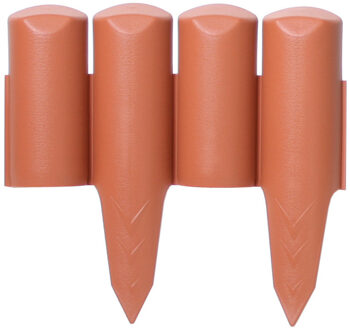 Prosperplast Kunststof graskant/tuin rand/kantopsluiting - terracotta - totale lengte 2,5 meter