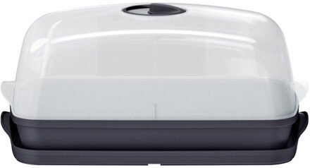 Prosperplast Kweekbak/kweekkast antraciet grijs met deksel 39 x 25 x 18 cm