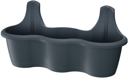 Prosperplast Muur/wand bevestiging plantenpot/bloempot kunststof 51 x 20 x 20 cm antraciet grijs