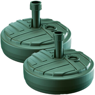 Prosperplast Parasolvoet - 2x - rond - groen - vulbaar - 10 liter - D39 cm