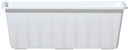 Prosperplast Plantenbak/bloembak/balkonbak Agro - wit - kunststof - 40 x 18 x 14 cm