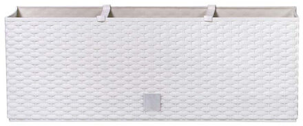 Prosperplast Plantenbak Rato - wit - 51x19x18 cm - bloembak met water irrigatiesysteem