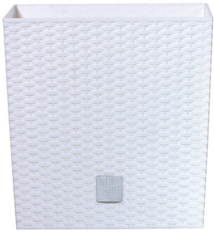 Prosperplast Plantenbak Rato - wit - rotan - kunststof - 32 cm