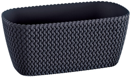 Prosperplast Plantenbak Splofy - antraciet - voor buiten - 40 x 18 x 14 cm - kunststof