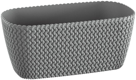 Prosperplast Plantenbak Splofy - grijs - voor buiten - 40 x 18 x 14 cm - kunststof
