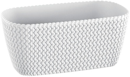 Prosperplast Plantenbak Splofy - wit - voor buiten - 30 x 18 x 14 cm - kunststof