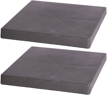 Prosperplast Plantenonderzetter - 2x - antraciet - 40 cm - kunststof - multiroller
