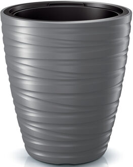 Prosperplast Plantenpot Amazing - kunststof - steengrijs - D37 cm