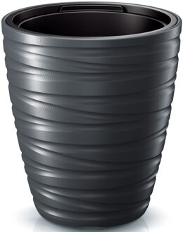 Prosperplast Plantenpot/bloempot Amazing - buiten/binnen - kunststof - antraciet - D30 x H33 cm