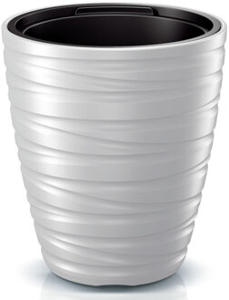 Prosperplast Plantenpot/bloempot Amazing - buiten/binnen - kunststof - wit - D30 x H33 cm