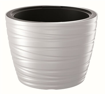 Prosperplast Plantenpot/bloempot Amazing - buiten/binnen - kunststof - wit - D47 x H35 cm - Plantenpotten