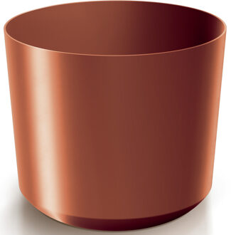 Prosperplast Plantenpot/bloempot Babylon - kunststof - buiten/binnen - koper - D15 x H15 cm - Plantenpotten Bruin