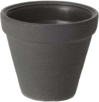 Prosperplast Plantenpot/bloempot Classic Garden - buiten/binnen - kunststof - antraciet - D25 x H26 cm - Plantenpotten Grijs