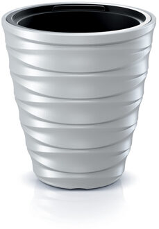 Prosperplast Plantenpot/bloempot Design Waves - buiten/binnen - kunststof - wit - D30 x H30 cm - binnenpot