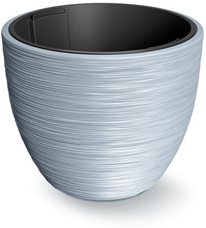 Prosperplast Plantenpot/bloempot Furu Stripes - buiten/binnen - kunststof - lichtgrijs - D47 x H47 cm