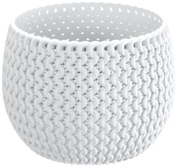 Prosperplast Plantenpot/bloempot kunststof dia 14.5 cm en hoogte 11 cm parel wit