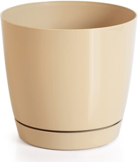 Prosperplast plantenpot/bloempot - kunststof - mat goud - D21 x H19 cm - Plantenpotten Goudkleurig