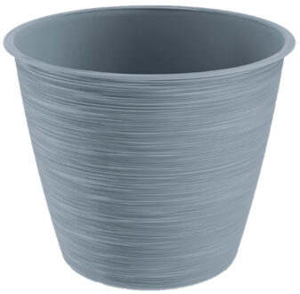 Prosperplast Plantenpot/bloempot Paintstripe - kunststof - grijs - 17 x 14 cm - stijlvol