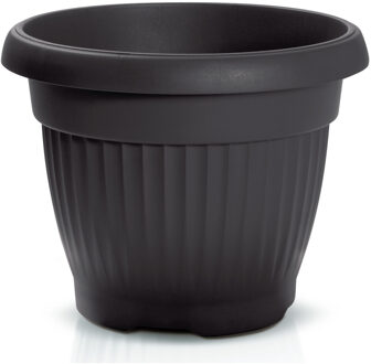 Prosperplast Plantenpot/bloempot Roma Garden - buiten/binnen - kunststof - antraciet - D25 x H25 cm - Plantenpotten Grijs