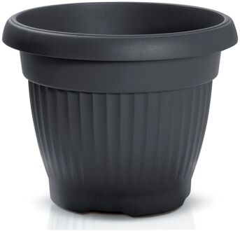 Prosperplast Plantenpot/bloempot Roma Garden - buiten/binnen - kunststof - antraciet - D30 x H30 cm - Plantenpotten Grijs