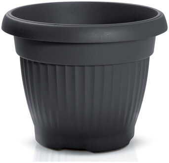 Prosperplast Plantenpot/bloempot Roma Garden - buiten/binnen - kunststof - antraciet - D40 x H40 cm - Plantenpotten Grijs