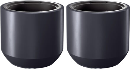 Prosperplast Plantenpot/bloempot Sevilla - 2x - buiten/binnen - kunststof - antraciet - D30 x H29 cm
