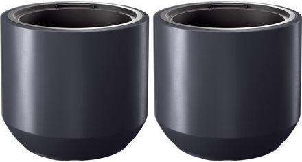 Prosperplast Plantenpot/bloempot Sevilla - 2x - buiten/binnen - kunststof - antraciet - D39 x H35 cm