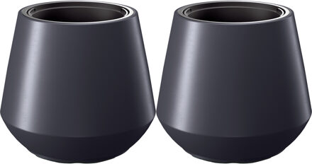 Prosperplast Plantenpot/bloempot Sevilla - 2x - buiten/binnen - kunststof - antraciet - D40 x H35 cm