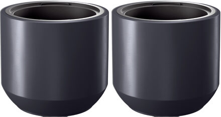 Prosperplast Plantenpot/bloempot Sevilla - 2x - buiten/binnen - kunststof - antraciet - D47 x H46 cm