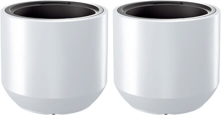 Prosperplast Plantenpot/bloempot Sevilla - 2x - buiten/binnen - kunststof - wit - D30 x H29 cm