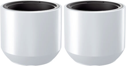 Prosperplast Plantenpot/bloempot Sevilla - 2x - buiten/binnen - kunststof - wit - D47 x H46 cm